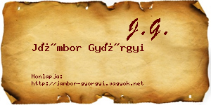 Jámbor Györgyi névjegykártya